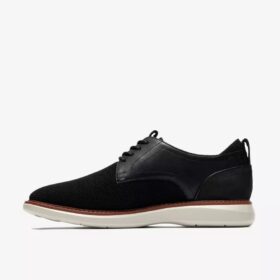 Scarpa Oxford da uomo Brantin in maglia nera a tinta unita