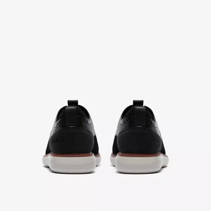 Scarpa Oxford da uomo Brantin in maglia nera a tinta unita Scarpa Oxford da uomo Brantin in maglia nera a tinta unita
