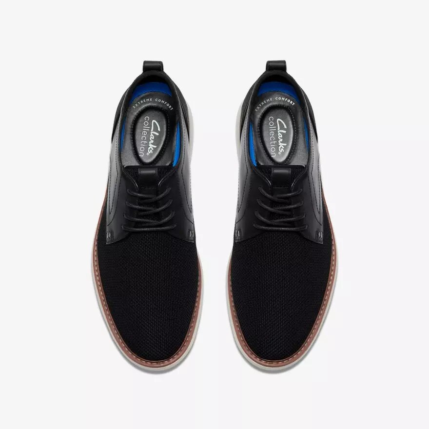 Scarpa Oxford da uomo Brantin in maglia nera a tinta unita Scarpa Oxford da uomo Brantin in maglia nera a tinta unita