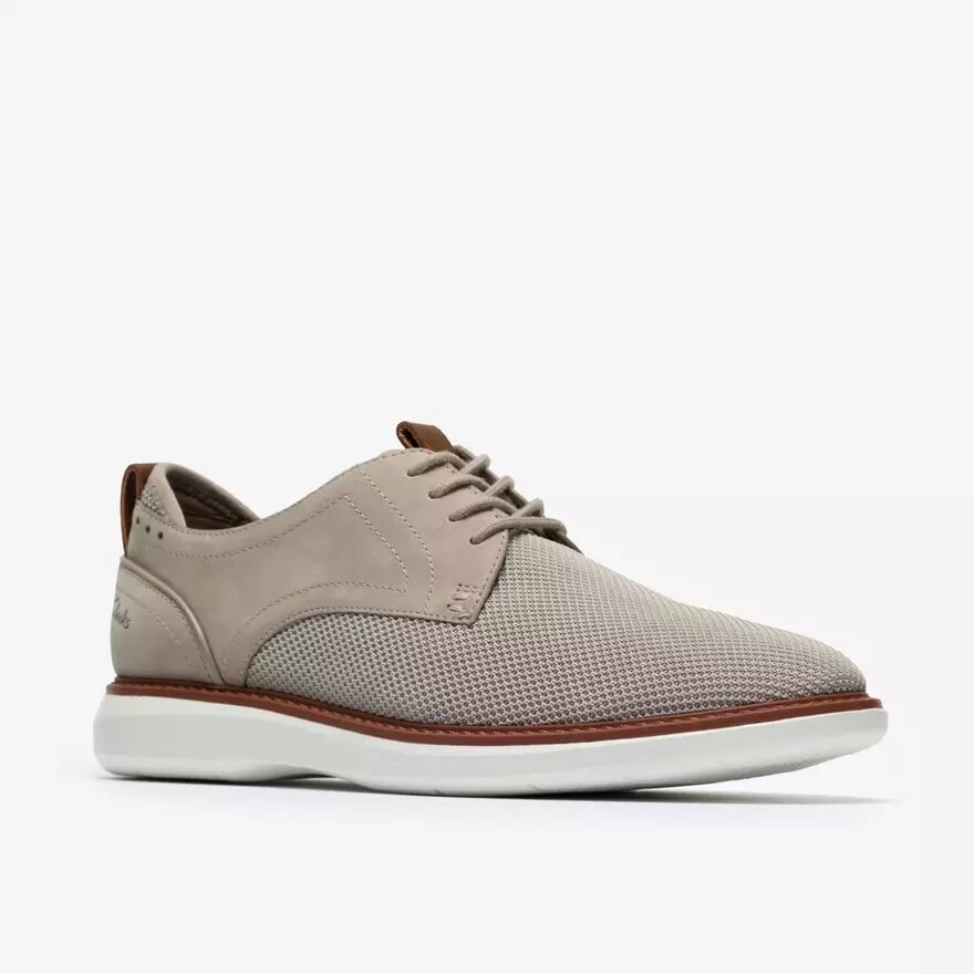 Scarpa Oxford da uomo Brantin Plain in maglia grigia Scarpa Oxford da uomo Brantin Plain in maglia grigia