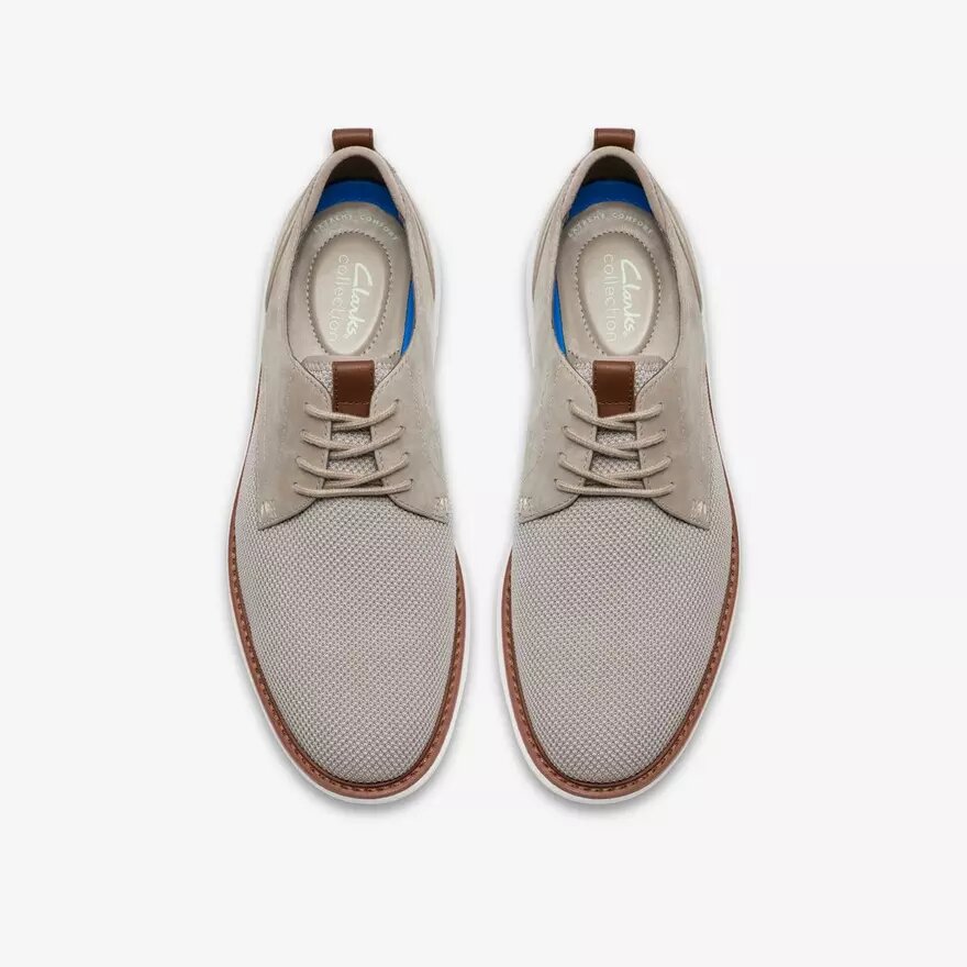 Scarpa Oxford da uomo Brantin Plain in maglia grigia Scarpa Oxford da uomo Brantin Plain in maglia grigia