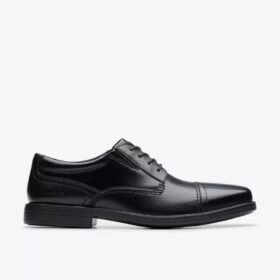 Scarpa Oxford Dresslite Cap da uomo in pelle nera