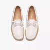Scarpe da barca da donna Godney Boat in pelle martellata bianca Scarpe da barca da donna Godney Boat in pelle martellata bianca