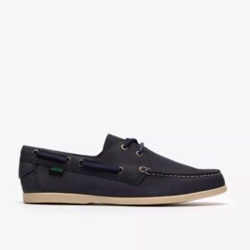 Scarpe da barca da uomo Charmouth Lace in nabuk blu navy