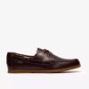 Scarpe da barca da uomo Charmouth Lace in pelle marrone