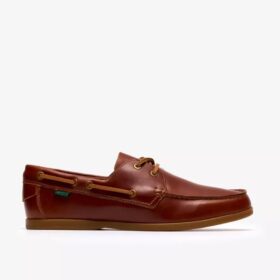 Scarpe da barca da uomo Charmouth Lace in pelle marrone chiaro