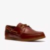 Scarpe da barca da uomo Charmouth Lace in pelle marrone chiaro