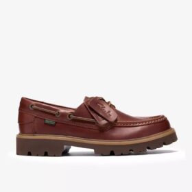 Scarpe da barca da uomo Cleyhill in pelle marrone