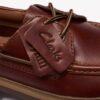 Scarpe da barca da uomo Cleyhill in pelle marrone