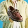Scarpe da barca da uomo Cleyhill in pelle marrone