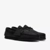 Scarpe da barca da uomo Godney in pelle nera Scarpe da barca da uomo Godney in pelle nera