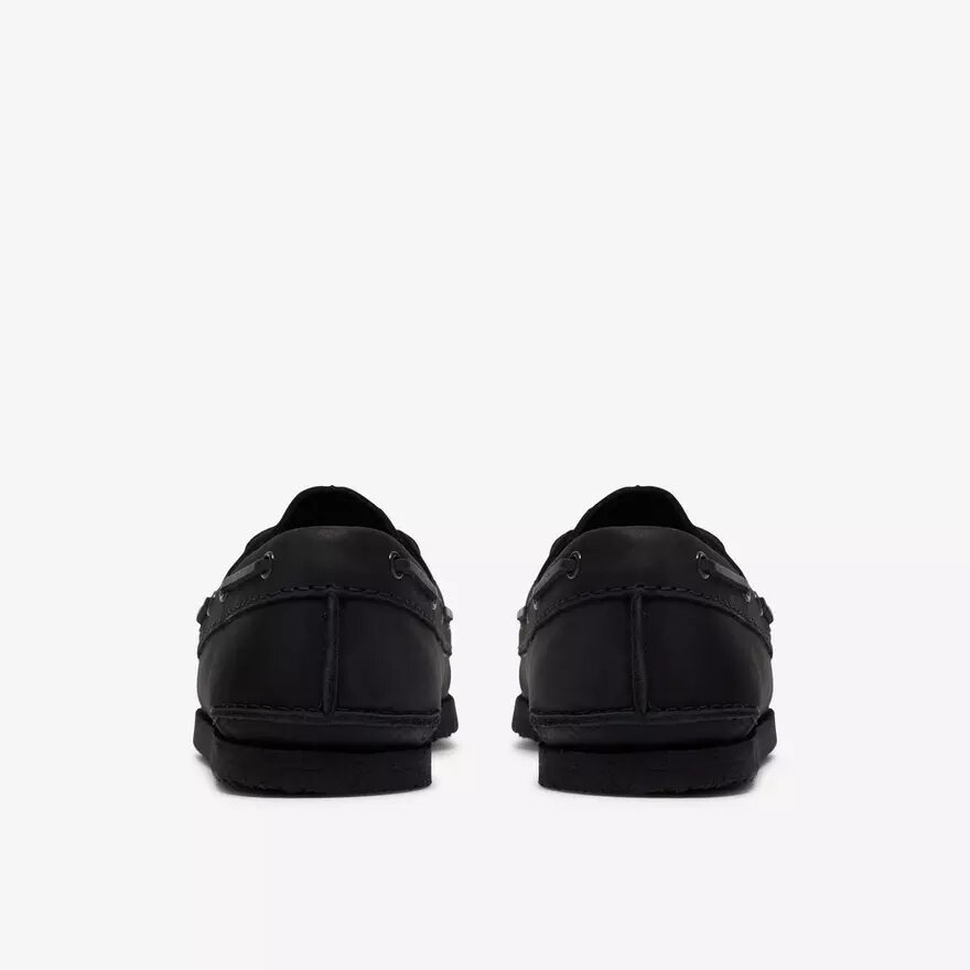 Scarpe da barca da uomo Godney in pelle nera Scarpe da barca da uomo Godney in pelle nera