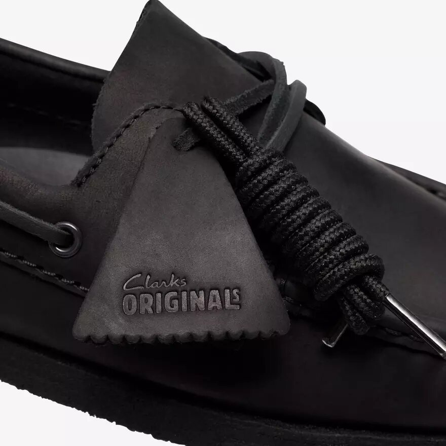 Scarpe da barca da uomo Godney in pelle nera Scarpe da barca da uomo Godney in pelle nera