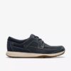 Scarpe da barca da uomo Sailview con lacci in nabuk blu navy