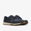 Scarpe da barca da uomo Sailview con lacci in nabuk blu navy