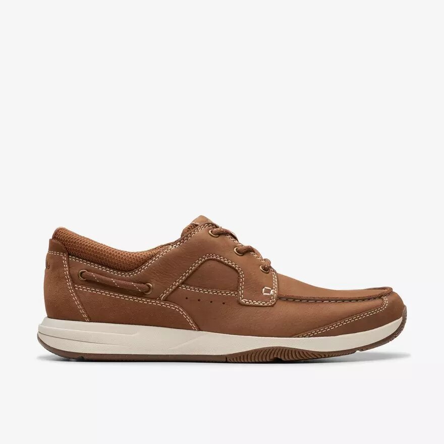 Scarpe da barca da uomo Sailview con lacci in nabuk marrone chiaro Scarpe da barca da uomo Sailview con lacci in nabuk marrone chiaro