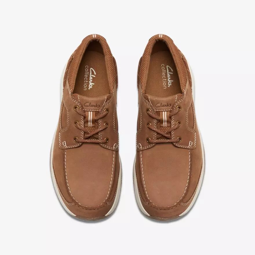 Scarpe da barca da uomo Sailview con lacci in nabuk marrone chiaro Scarpe da barca da uomo Sailview con lacci in nabuk marrone chiaro