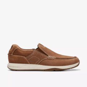 Scarpe da barca da uomo Sailview Step in nabuk marrone chiaro senza lacci