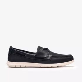 Scarpe da barca Flexway 2Eye da uomo in nabuk blu navy