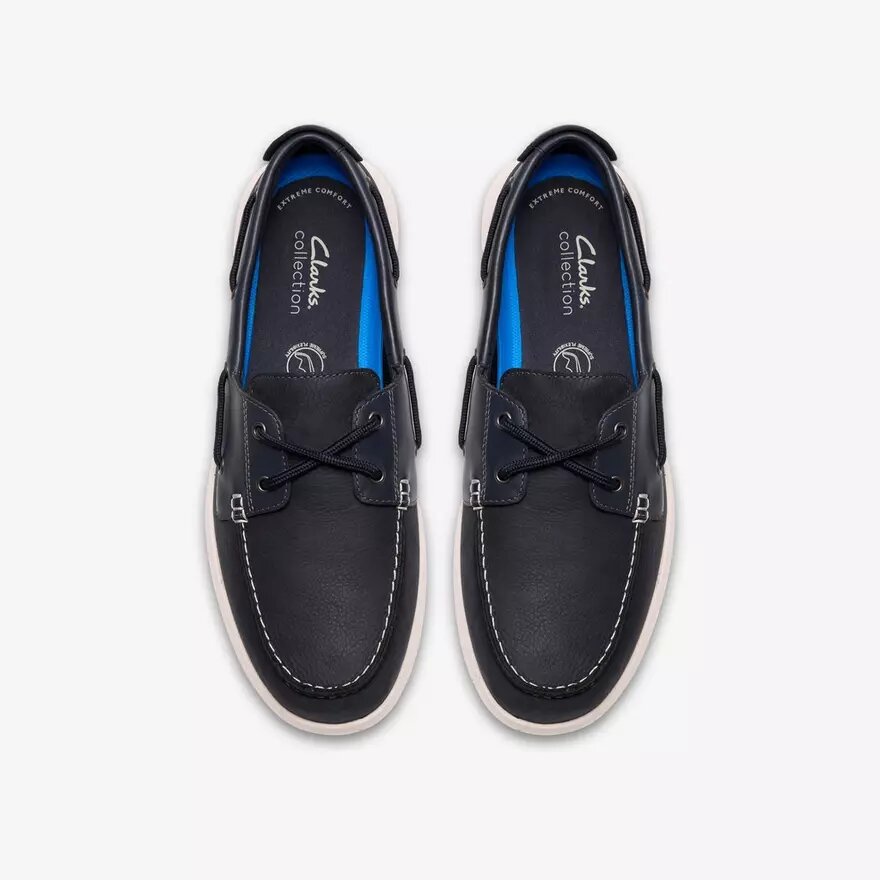 Scarpe da barca Flexway 2Eye da uomo in nabuk blu navy Scarpe da barca Flexway 2Eye da uomo in nabuk blu navy