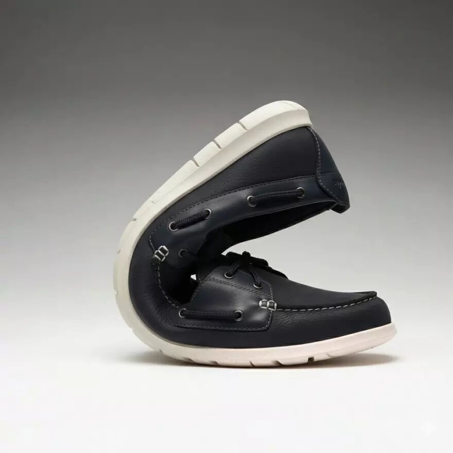 Scarpe da barca Flexway 2Eye da uomo in nabuk blu navy Scarpe da barca Flexway 2Eye da uomo in nabuk blu navy