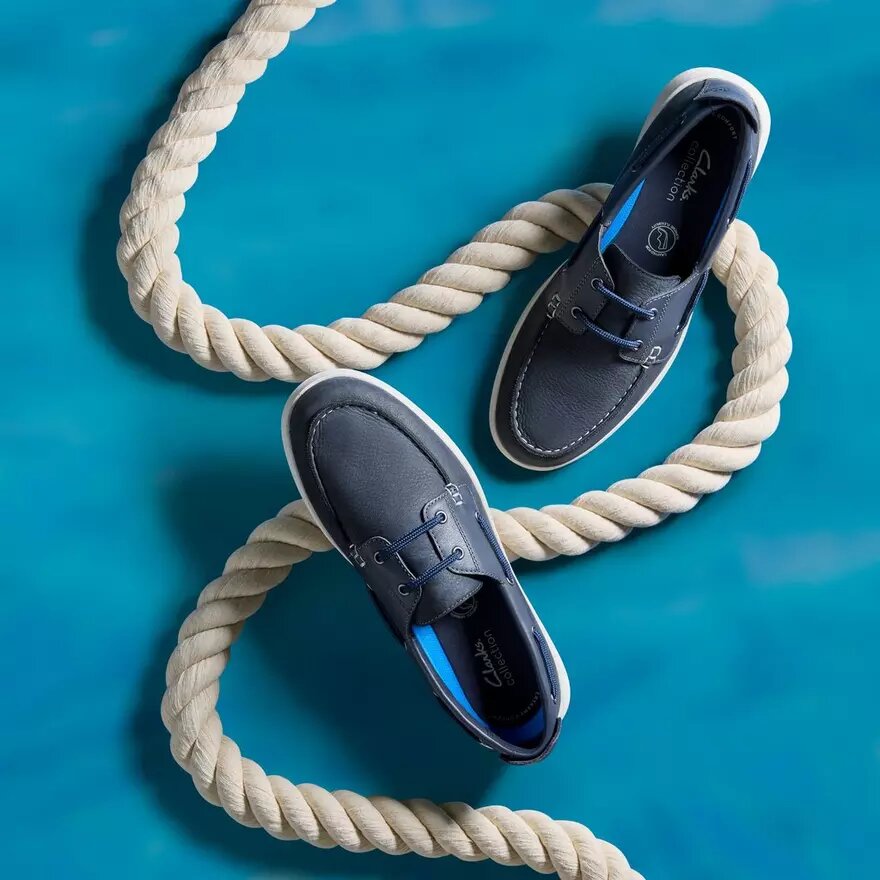 Scarpe da barca Flexway 2Eye da uomo in nabuk blu navy Scarpe da barca Flexway 2Eye da uomo in nabuk blu navy