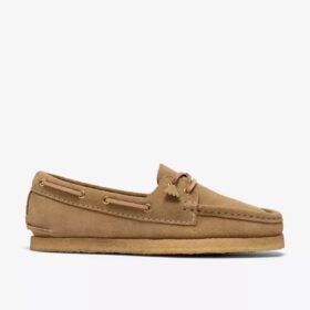 Scarpe da barca Godney da donna in pelle scamosciata color acero