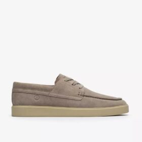 Scarpe da barca Lockford Boat da uomo in pelle scamosciata grigia