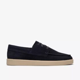 Scarpe da barca Lockford da uomo in pelle scamosciata blu navy