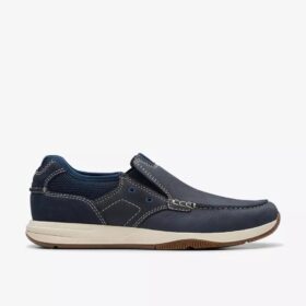 Scarpe da barca slip-on Sailview Step da uomo in nabuk blu navy