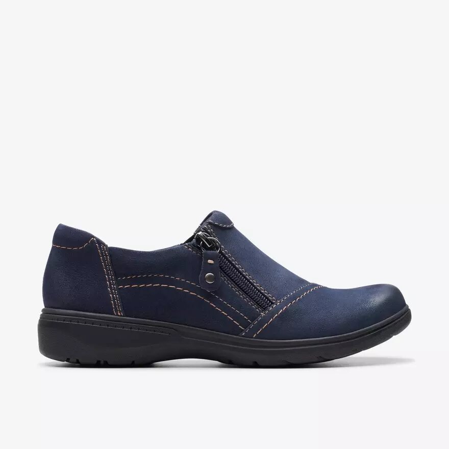 Scarpe da donna Carleigh Ray in nabuk blu navy Slip-on senza lacci Scarpe da donna Carleigh Ray in nabuk blu navy Slip-on senza lacci