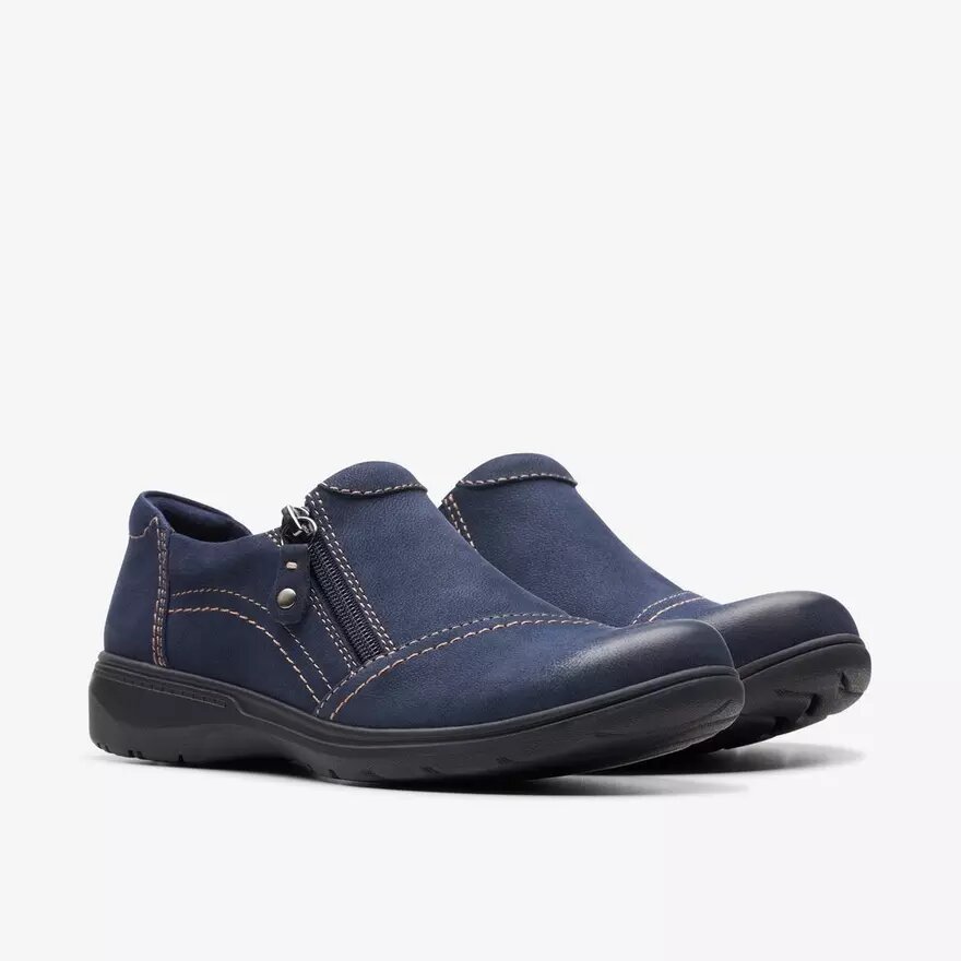 Scarpe da donna Carleigh Ray in nabuk blu navy Slip-on senza lacci Scarpe da donna Carleigh Ray in nabuk blu navy Slip-on senza lacci