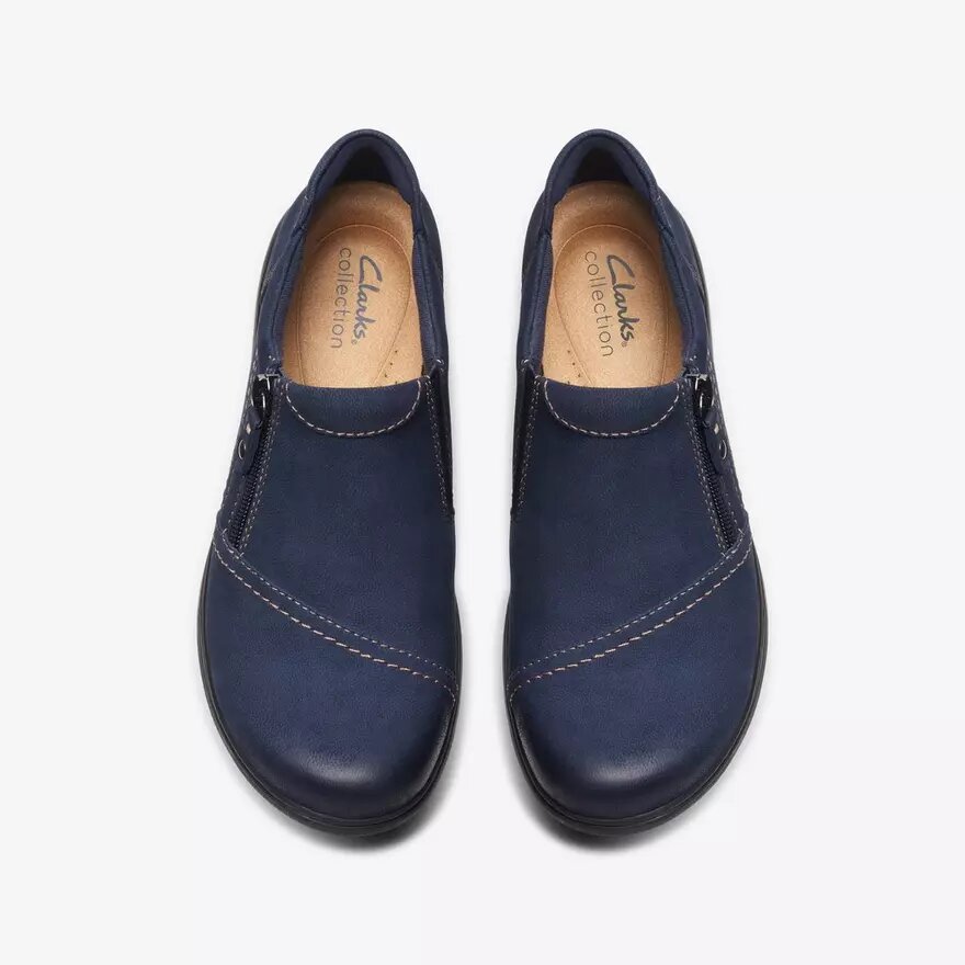 Scarpe da donna Carleigh Ray in nabuk blu navy Slip-on senza lacci Scarpe da donna Carleigh Ray in nabuk blu navy Slip-on senza lacci