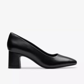 Scarpe da donna Fernie Court in pelle nera, taglie USA