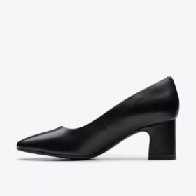 Scarpe da donna Fernie Court in pelle nera, taglie USA