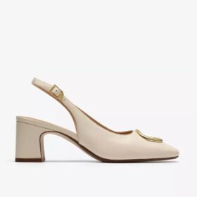 Scarpe da donna Fernie Sling in pelle color crema