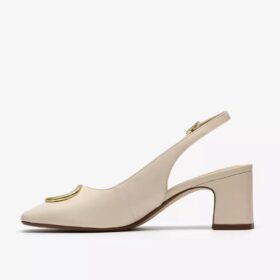Scarpe da donna Fernie Sling in pelle color crema