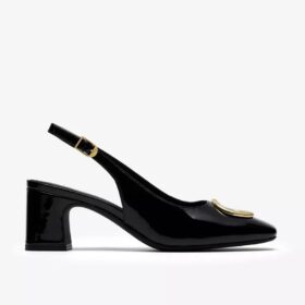 Scarpe da donna Fernie Sling in pelle verniciata nera
