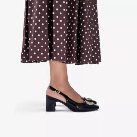 Scarpe da donna Fernie Sling in pelle verniciata nera