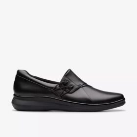 Scarpe da donna Lynell Slip-on in pelle nera senza lacci