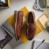 Scarpe da uomo Aldwin Step in pelle color cuoio medio