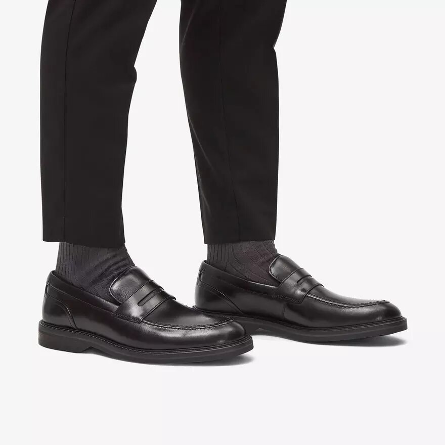 Scarpe da uomo Aldwin Step in pelle nera Scarpe da uomo Aldwin Step in pelle nera