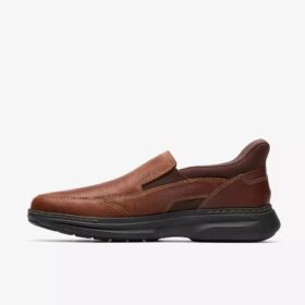 Scarpe da uomo Craftwell Step marroni in pelle scamosciata, senza lacci