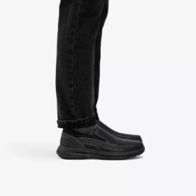 Scarpe da uomo Craftwell Step nere in pelle scamosciata, senza lacci