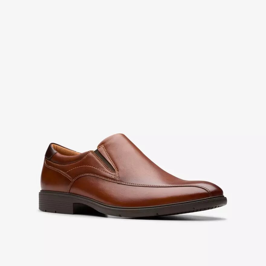 Scarpe da uomo Eldredge Step in pelle marrone scuro Scarpe da uomo Eldredge Step in pelle marrone scuro