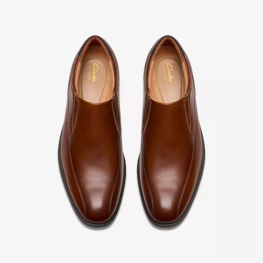 Scarpe da uomo Eldredge Step in pelle marrone scuro Scarpe da uomo Eldredge Step in pelle marrone scuro