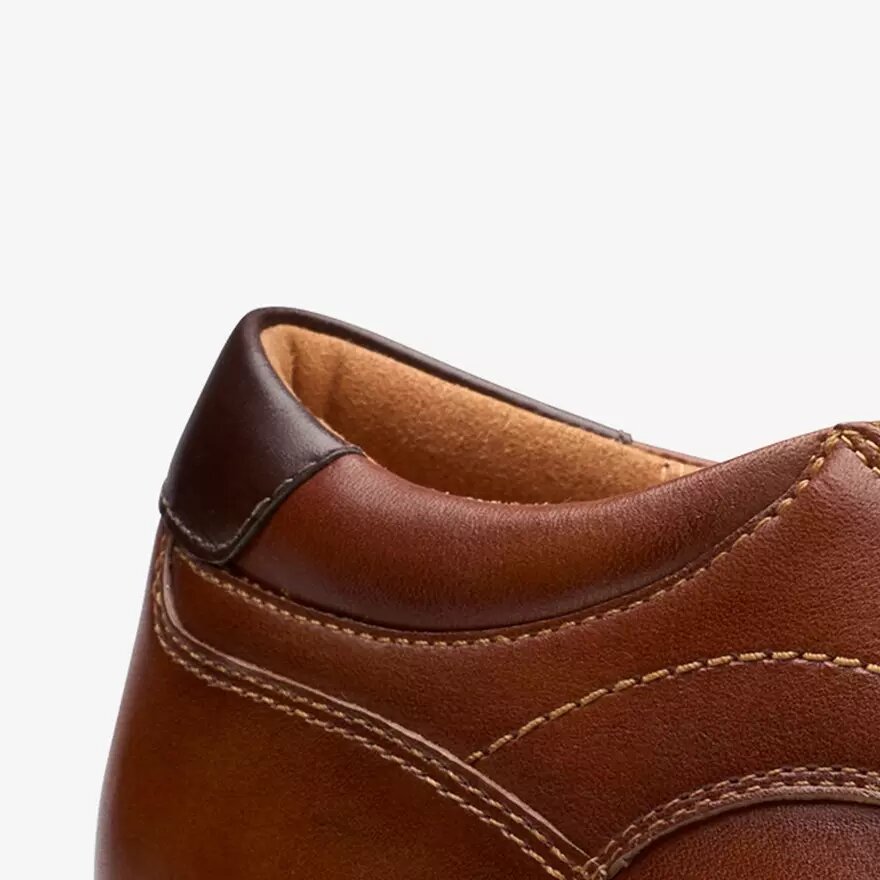 Scarpe da uomo Eldredge Step in pelle marrone scuro Scarpe da uomo Eldredge Step in pelle marrone scuro