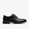 Scarpe da uomo Emmet lisce in pelle liscia nera Scarpe da uomo Emmet lisce in pelle liscia nera