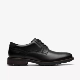 Scarpe da uomo Emmet lisce in pelle liscia nera
