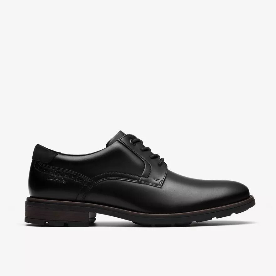Scarpe da uomo Emmet lisce in pelle liscia nera Scarpe da uomo Emmet lisce in pelle liscia nera